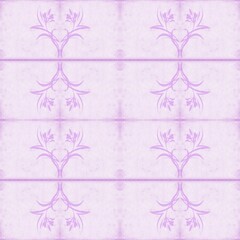 Abstract pink tile symmetrical mosaic ornament pattern background. Seamless floral fabric paper. Geometric embroidery, floral wallpaper.