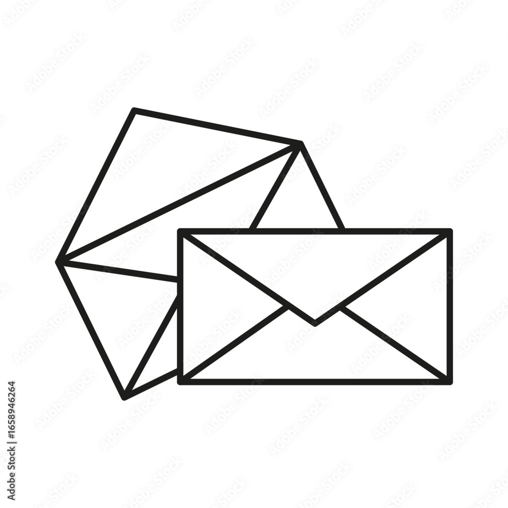 Aufkleber multiple messages icon. email chaos symbol. correspondence communication vector. stacked envelopes i