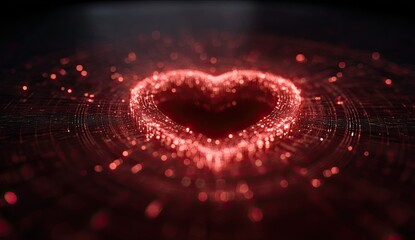 Abstract heart of glowing particles