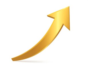 Gold upward curved arrow (2)