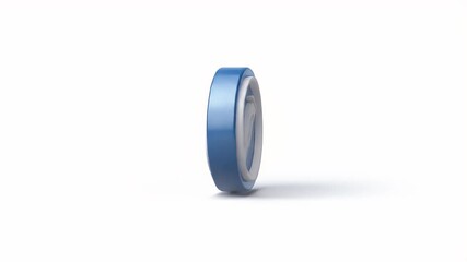 Animated 3D Medical Icon: Rotating Blue Thermometer Symbol - Powered by Adobe