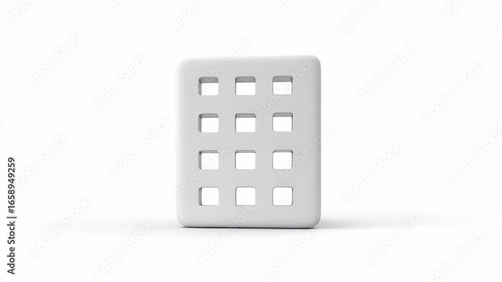 Poster Abstract White Grid: Minimalist 3D Animation Loop