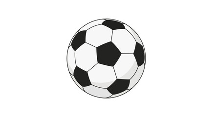 Black and White Patterned Soccer Ball Illustration, Classic Hexagonal Design, Sporting Equipment Image, Detailed Outlines, Simple and Clean Aesthetic