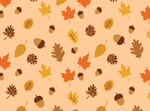 seamless pattern with autumn leaves