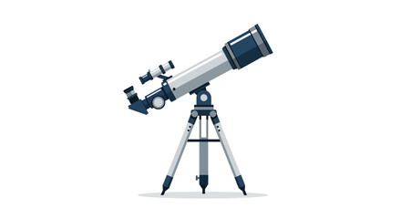 Telescope illustration representing astronomical observation and scientific exploration of celestial bodies and distant galaxies for scientific