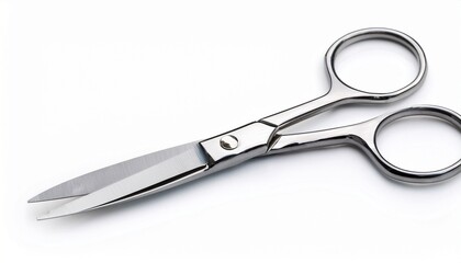 Fototapeta premium sharp stainless steel scissors isolated on white background