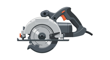 Naklejka premium Detailed depiction of an electric circular saw, a powerful carpentry tool