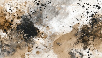 Abstract splatter painting in muted earth tones