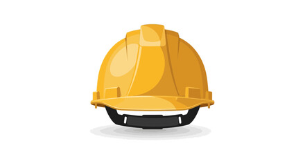 Single yellow hard hat with a sturdy design isolated on a white background