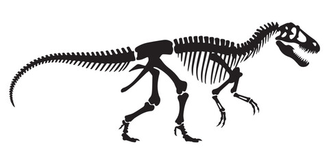 vector dinosaur fossil skeleton diagram ai eps jpeg png detailed prehistoric bone structure for museum exhibit © AIcon Star