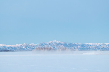 気嵐と日高山脈