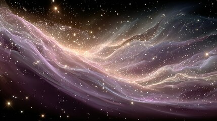 Fototapeta premium Colorful nebula with stars in deep space cosmic cloud abstract illustration.