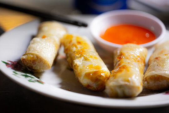 fried spring rolls in the city of Hội An, Vietnam