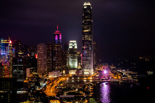hong kong skyline at night