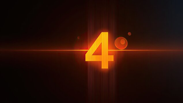 Abstract digital countdown, number 4
