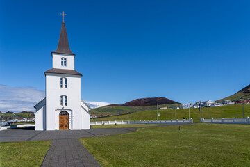 The Landa church cemetery gates in Heimaey island were on the edge of the lava flow from Eldfell...