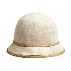 This vintage linen hat features classic design with wide brim and natural color, perfect for outdoor activities or fashion statements