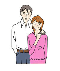 Couple husband and wife illustration simple design