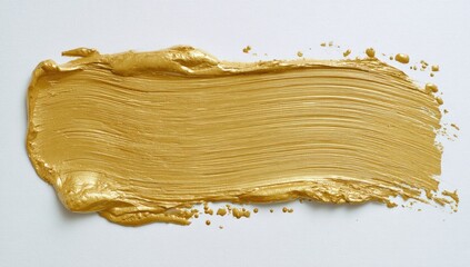 Gold paint stroke on white background (4)