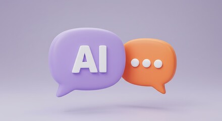 Artificial intelligence chat bubbles communicating ideas