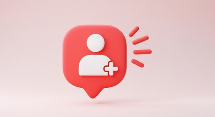 Social media notification icon for new follower or friend request