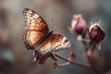 Butterfly on a rose