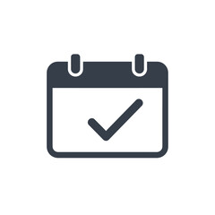Vector Calendar with Checkmark - Task Completion and Time Management Concept