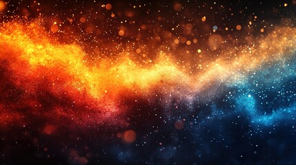 Fototapeta premium Abstract image with a fiery orange and cool blue color gradient effect.