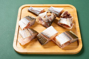 angle view cut out air dried fish at horizontal composition