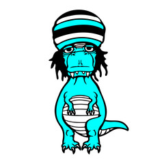 T-Rex Reggae Hat Music Fan Jamaica Rasta Hair