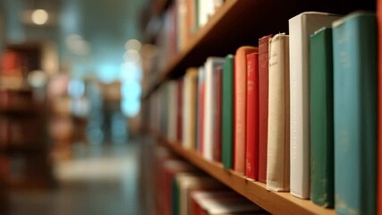 row of books in library - Powered by Adobe