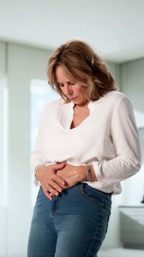Senior Woman With Stomach Pain
