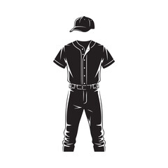 uniform baseball silhouette vector with white background