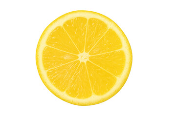 Juicy lemon slice isolated on transparent background showing refreshing pulp