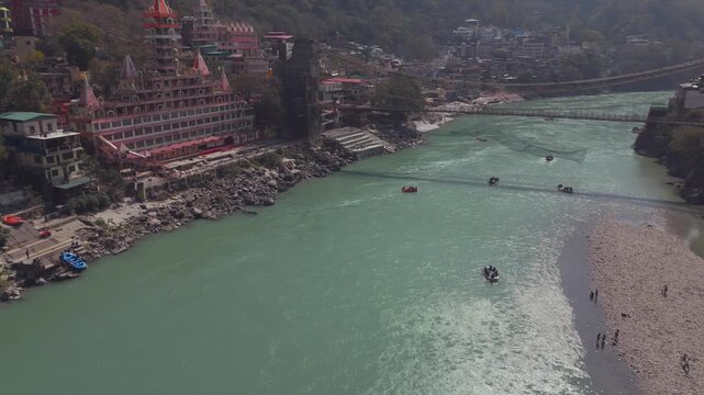 Triambakeshwar Temple on the banks of Ganga River in Rishikesh