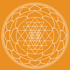 Indian spiritual sign Shree Yantra vector