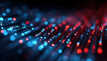 Abstract digital wave of glowing points