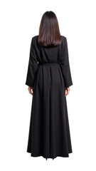 Naklejka premium Elegant woman in sophisticated black dress, perfect for fashion, business, or professional use