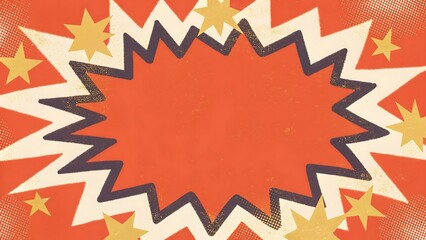 Pop Art Comic Burst YouTube Thumbnail Background with Colorful Star and Halftone Frame for Various Uses