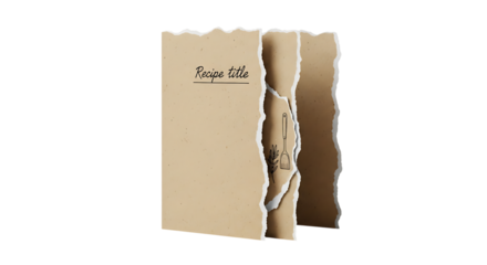 Blank recipe book isolated on transparent background