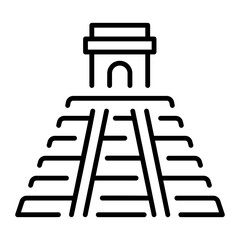 An outline style icon depicting chichen itza