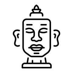 An outline style icon depicting begon temple
