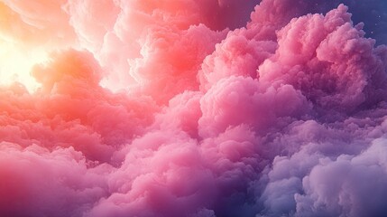 Dramatic pink and orange clouds painting the sky in vibrant colors, creating an ethereal and