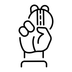 A line style icon representing a cricket ball object