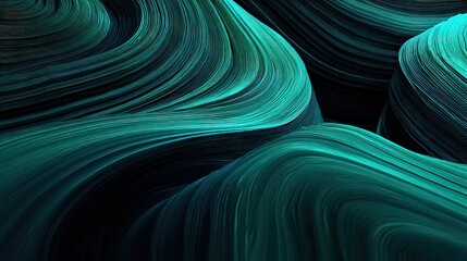 Abstract Teal And Dark Blue Textured Background With Curves And Geometric Shapes
