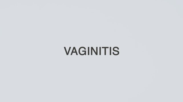 Vaginitis concept word hand holding stethoscope on white background for infection monitoring, diagnosis, treatment, prevention, wellness, and reproductive health awareness