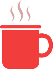 Hot Drink Icon Red Enamel Mug Illustration