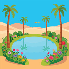 High quality vector illustration of fruits grow near water for creative projects and digital artwork design purposes