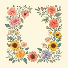 High quality vector illustration of garden filled with colors for creative projects and digital artwork design purposes