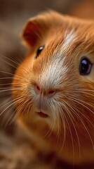 Macro shot of guinea pig whiskers nose pet mobile wallpaper and cute background